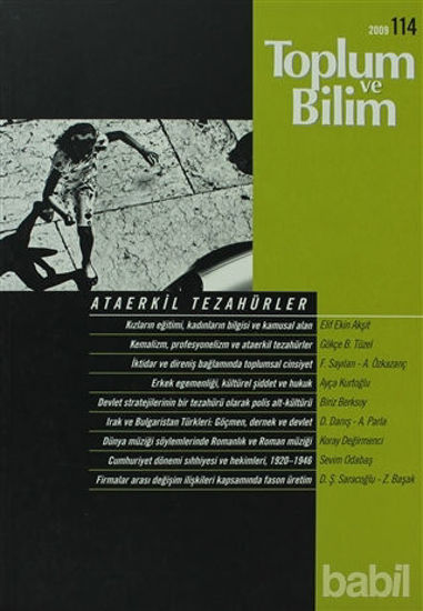 Picture of Toplum ve Bilim Sayı: 114 Ataerkil Tezahürler