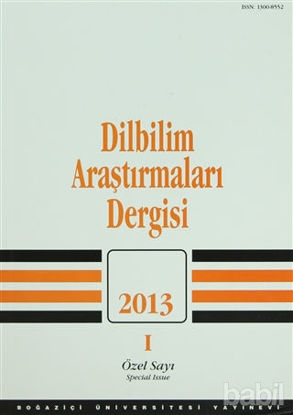 Picture of Dilbilim Araştırmaları Dergisi: 2013 / 1
