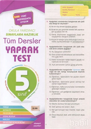 Picture of 5. Sınıf Tüm Dersler Yaprak Test