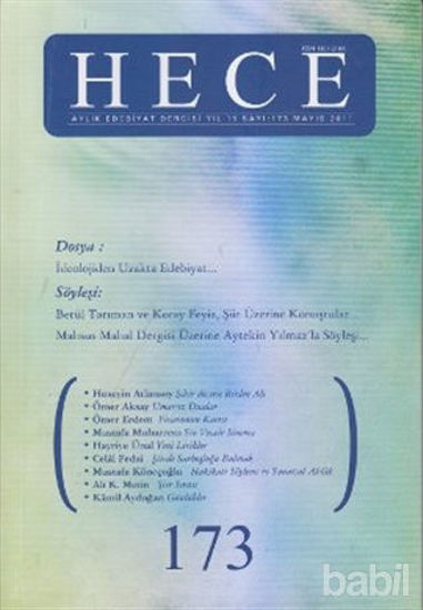 Picture of Hece Aylık Edebiyat Dergisi Sayı: 173