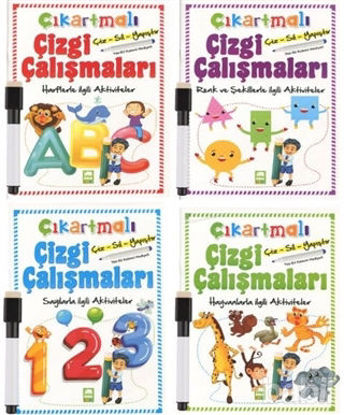 Picture of Çıkartmalı Çizgi Çalışmaları Seti Kalemli (4 Kitap Takım)