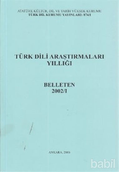 Picture of Türk Dili Araştırmaları Yıllığı - Belleten 2002 / 1