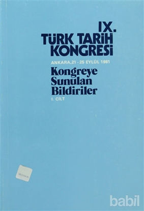 Picture of 9. Türk Tarih Kongresi 1. Cilt