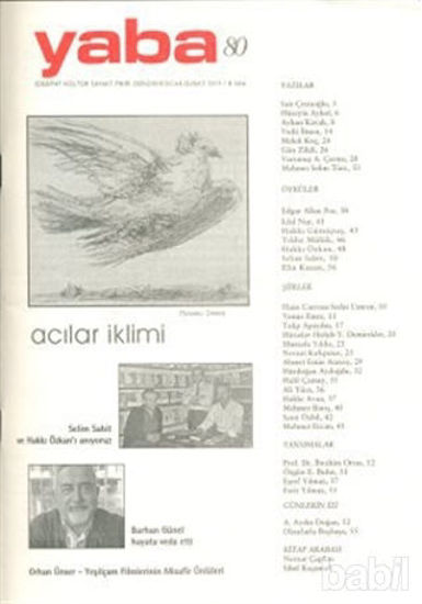 Picture of Yaba Edebiyat Dergisi Sayı: 80