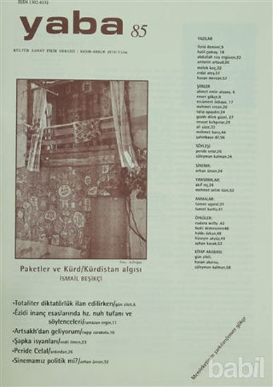 Picture of Yaba Edebiyat Dergisi Sayı: 85