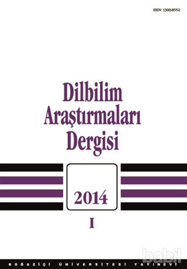 Picture of Dilbilim Araştırmaları Dergisi: 2014 / 1