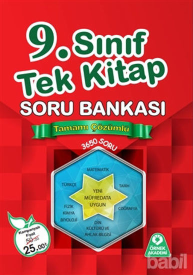 Picture of 9. Sınıf Tek Kitap Tamamı Çözümlü Soru Bankası