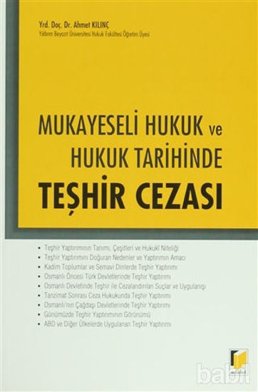 Picture of Mukayeseli Hukuk ve Hukuk Tarihinde Teşhir Cezası