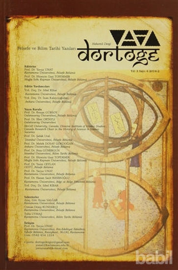Picture of Dörtöğe Felsefe ve Bilim Tarihi Yazıları  Hakemli Dergi Sayı: 6 Yıl: 3