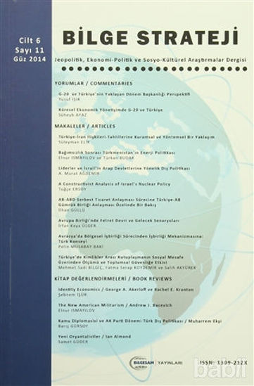 Picture of Bilge Strateji Dergisi Cilt: 6 / Sayı:11 Güz 2014
