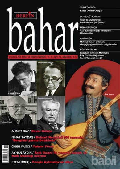 Picture of Berfin Bahar Aylık Kültür Sanat ve Edebiyat Dergisi Sayı : 218 Nisan 2016