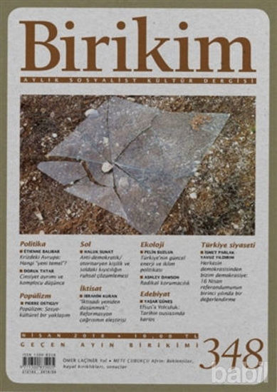 Picture of Birikim Aylık Sosyalist Kültür Dergisi Sayı: 348 Nisan 2018