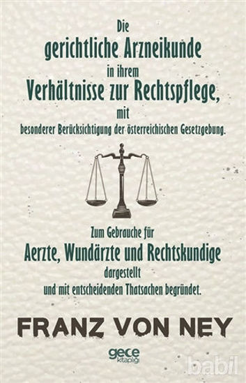 Picture of Die Gerichtliche Arzneikunde in İhrem Verhaltnisse Zur Rechtspflege