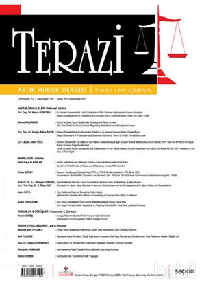 Picture of Terazi Aylık Hukuk Dergisi Sayı: 136 Aralık 2017