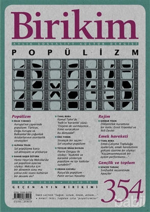 Picture of Birikim Aylık Sosyalist Kültür Dergisi Sayı: 354 Ekim 2018