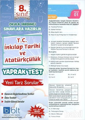 Picture of 8. Sınıf T.C İnkilap Tarihi ve Atatürkçülük Yaprak Test