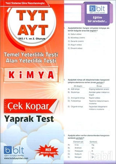 Picture of TYT AYT Kimya Yaprak Test