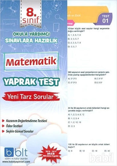 Picture of 8. Sınıf Matematik Yaprak Test