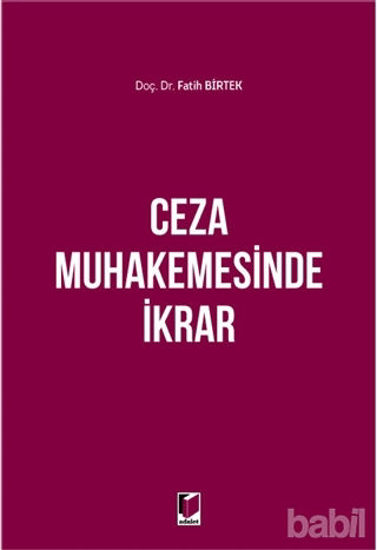 Picture of Ceza Muhakemesinde İkrar