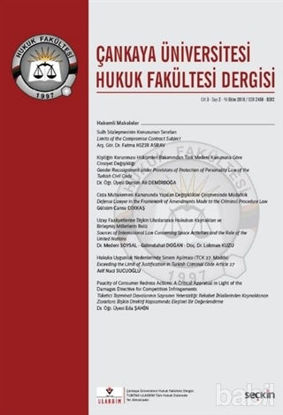 Picture of Çankaya Üniversitesi Hukuk Fakültesi Dergisi Cilt: 3 Sayı: 2