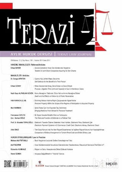 Picture of Terazi Aylık Hukuk Dergisi Sayı: 130