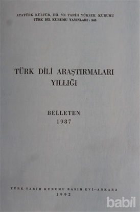Picture of Türk Dili Araştırmaları Yıllığı - Belleten 1987
