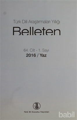 Picture of Türk Dili Araştırmaları Yıllığı - Belleten 2016 / Yaz