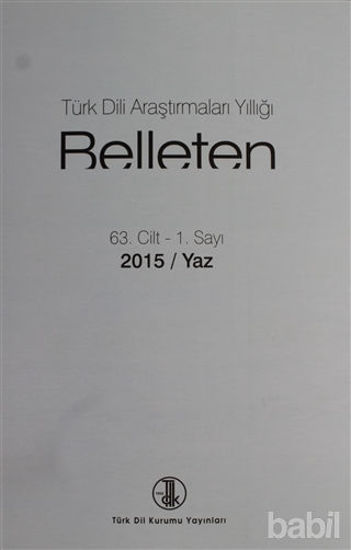 Picture of Türk Dili Araştırmaları Yıllığı - Belleten 2015 / Yaz