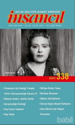 Picture of İnsancıl Aylık Kültür Sanat Dergisi Sayı: 338 Eylül 2018