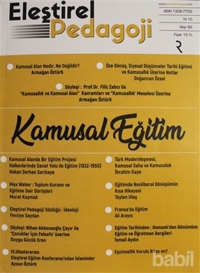 Picture of Eleştirel Pedagoji Dergisi Yıl: 10 Sayı: 62 Ekim 2019