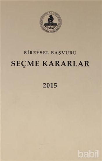Picture of Bireysel Başvuru Seçme Kararlar 2015