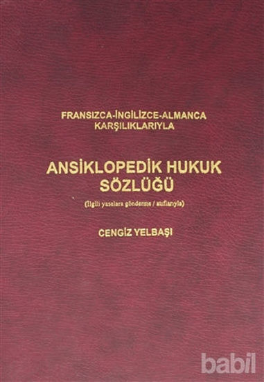 Picture of Fransızca-İngilizce-Almanca Karşılıklarıyla Ansiklopedik Hukuk Sözlüğü